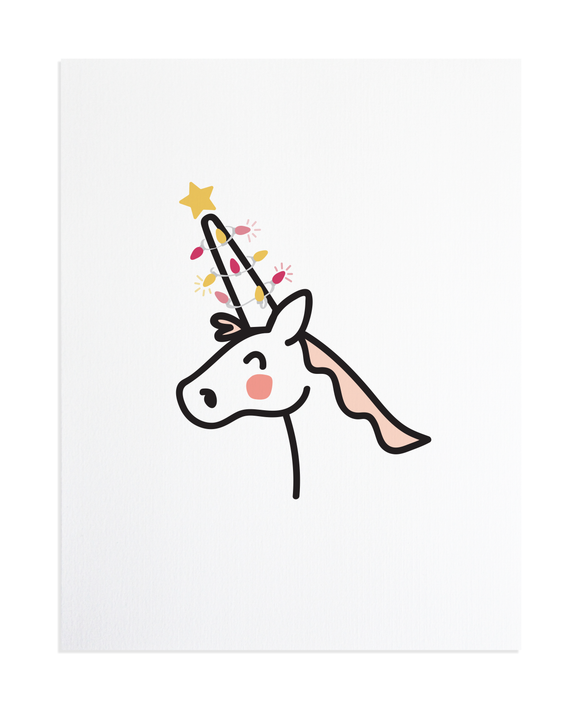 Christmas Unicorn Print